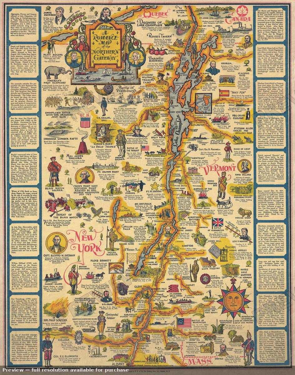 Antique map: Romance Northern Gateway, 1934