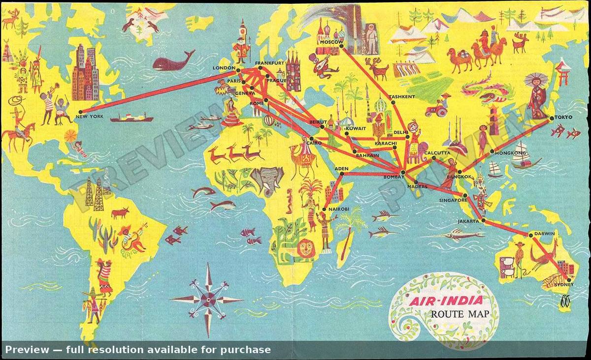 Antique map: Route Map, 1955, 1955