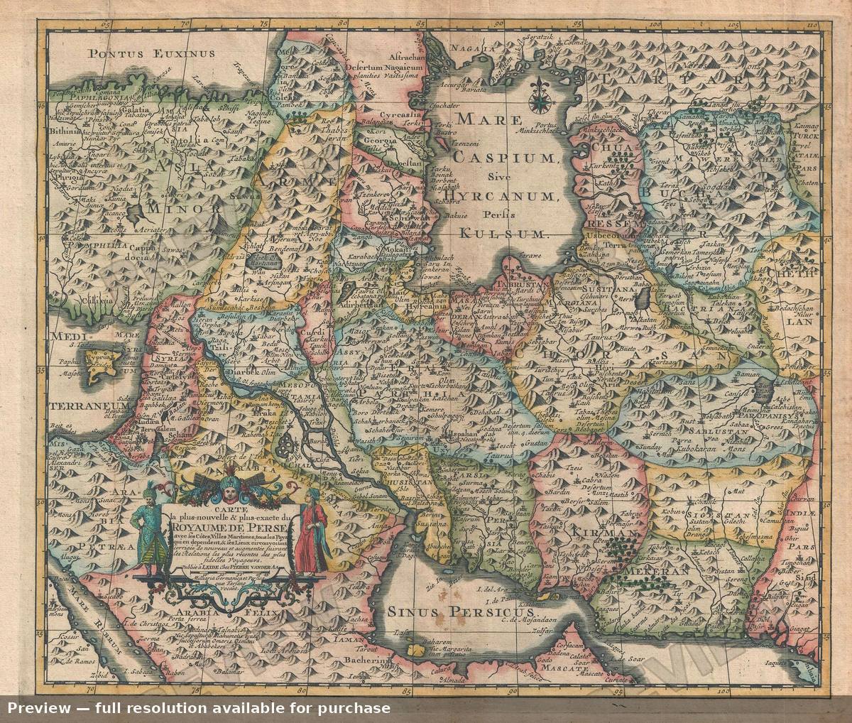 Antique map: Royaume Perse, 1719