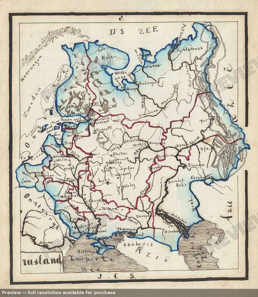 Antique map: Rusland, 1871, 1871