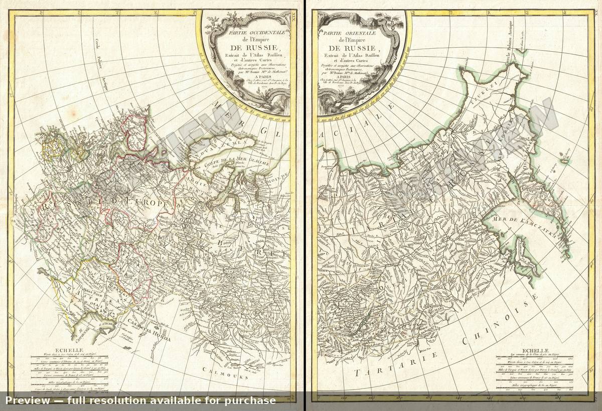 Antique map: Russia, 1772