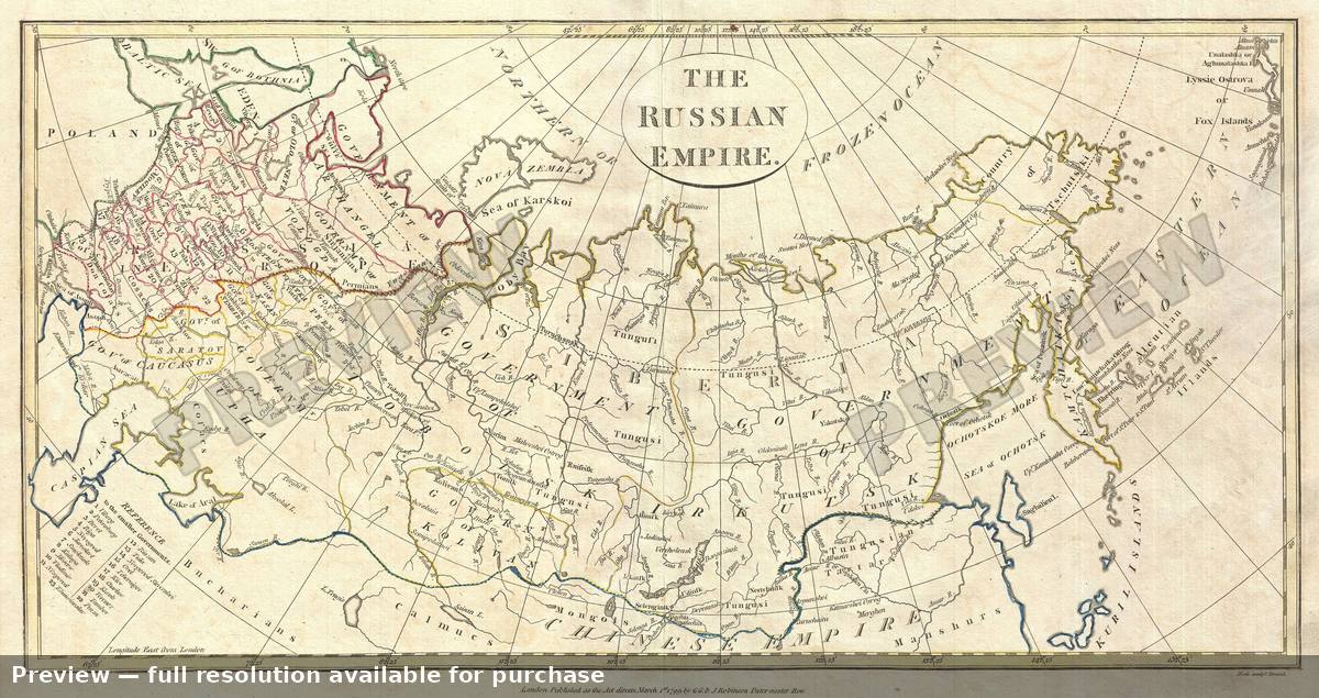 Antique map: Russia, 1799, 1799
