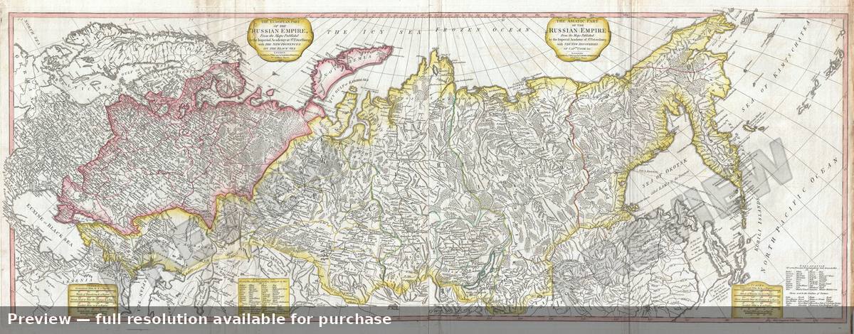 Antique map: Russia, 1794