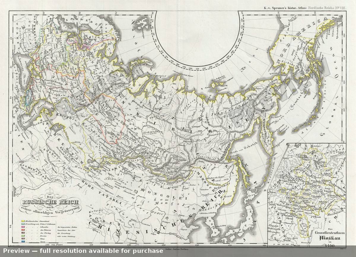 Antique map: Russia, 1854