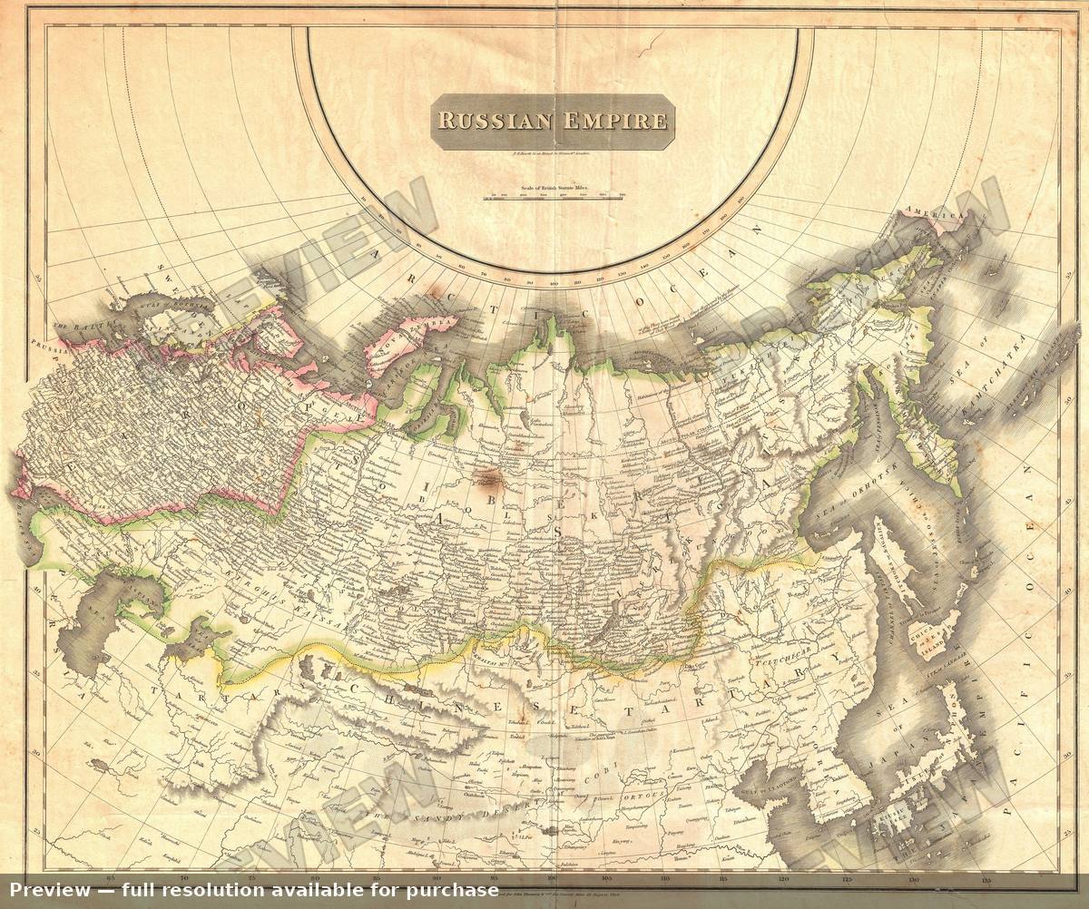 Antique map: Russia, 1814