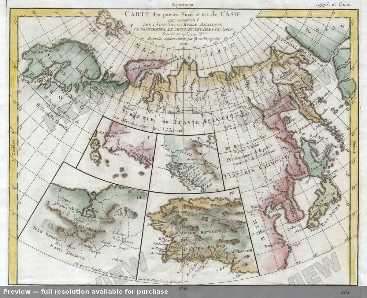 Antique map: Russia Asiae NE, 1772, 1772