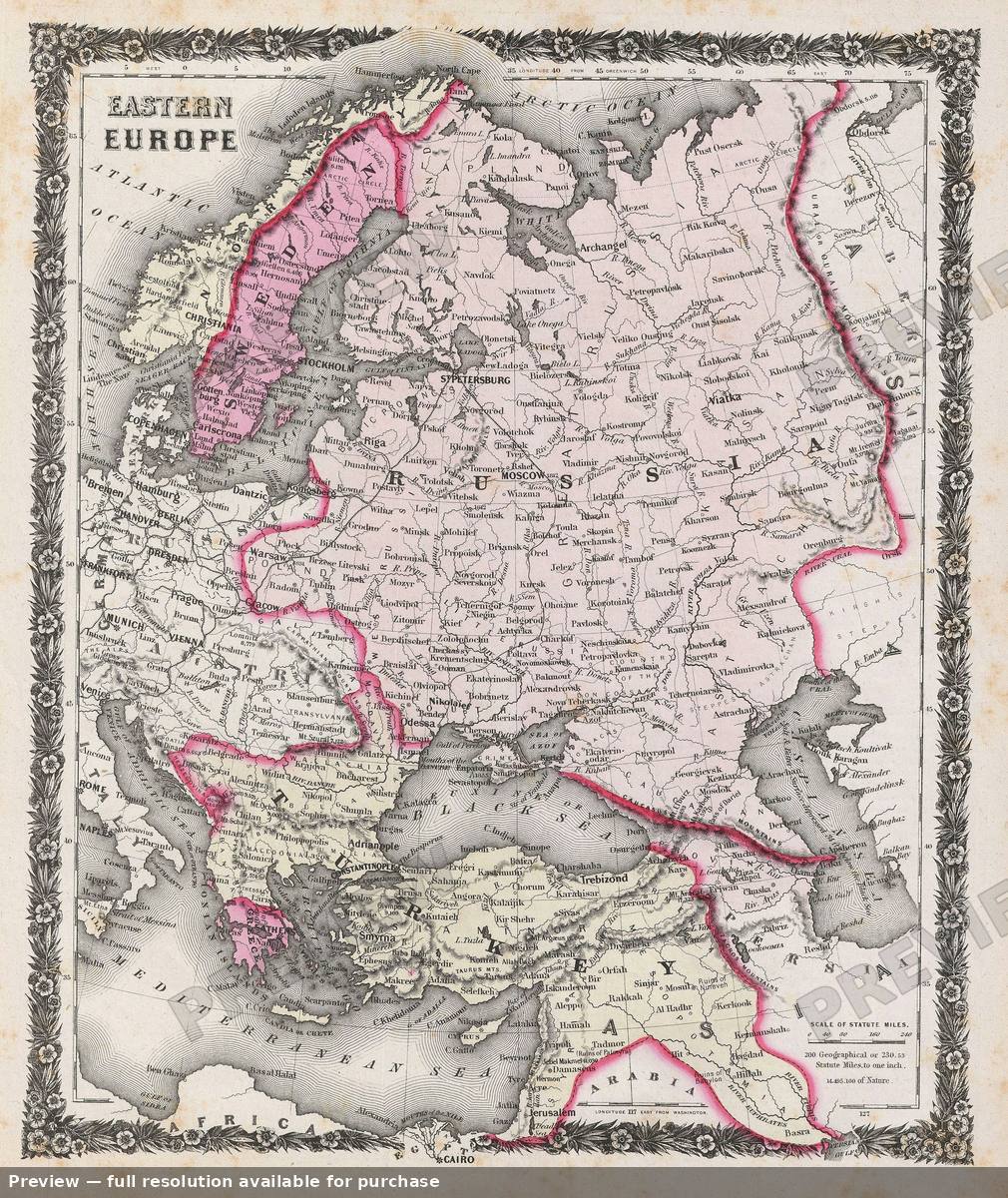 Antique map: Russia Eastern Europe, 1859, 1859