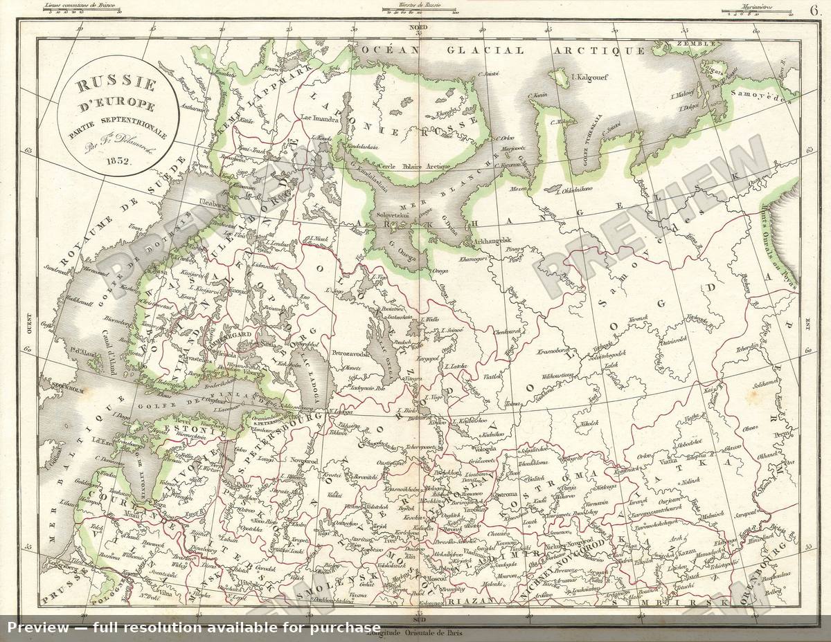 Antique map: Russia N, 1832, 1832