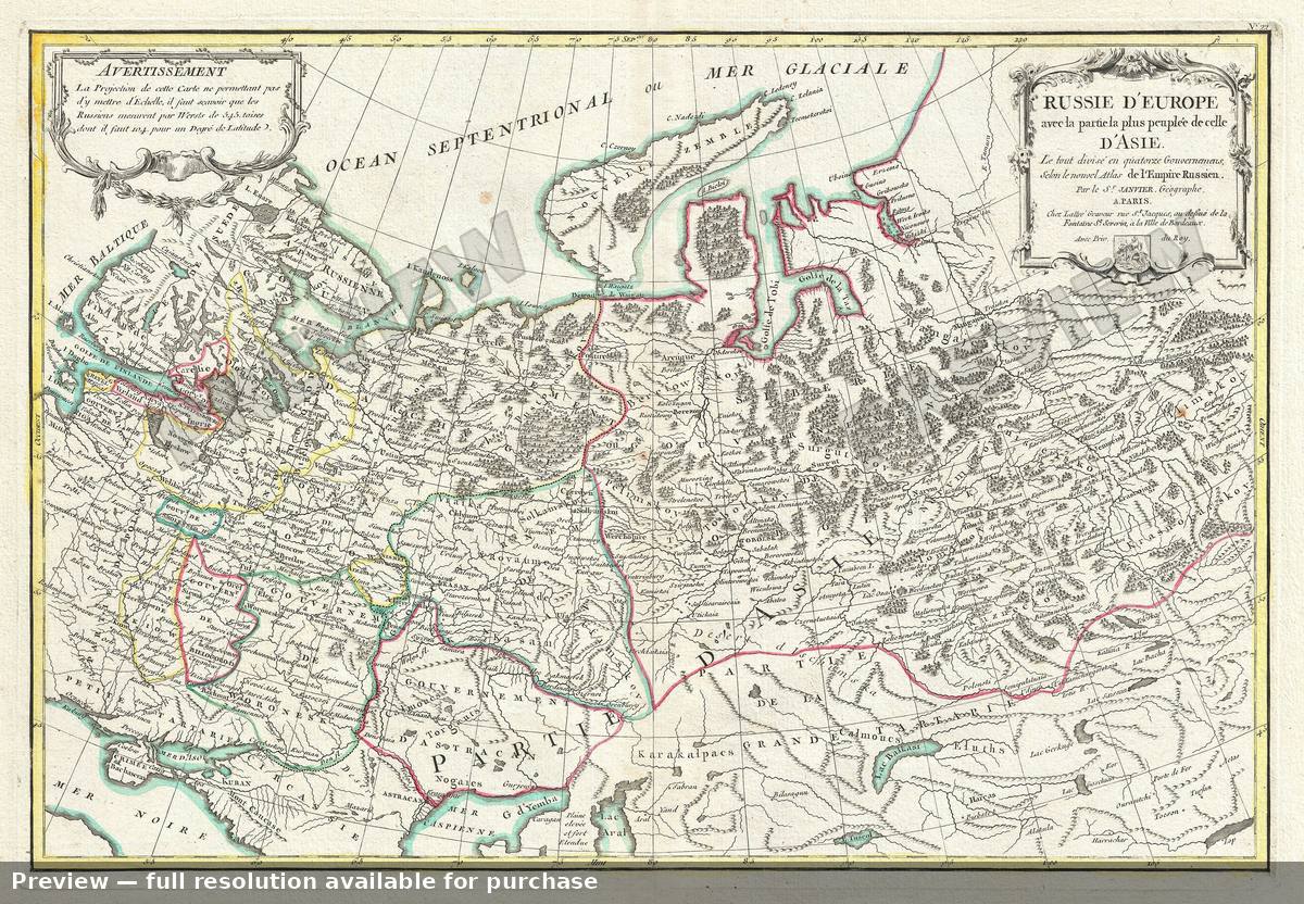 Antique map: Russia West, 1783