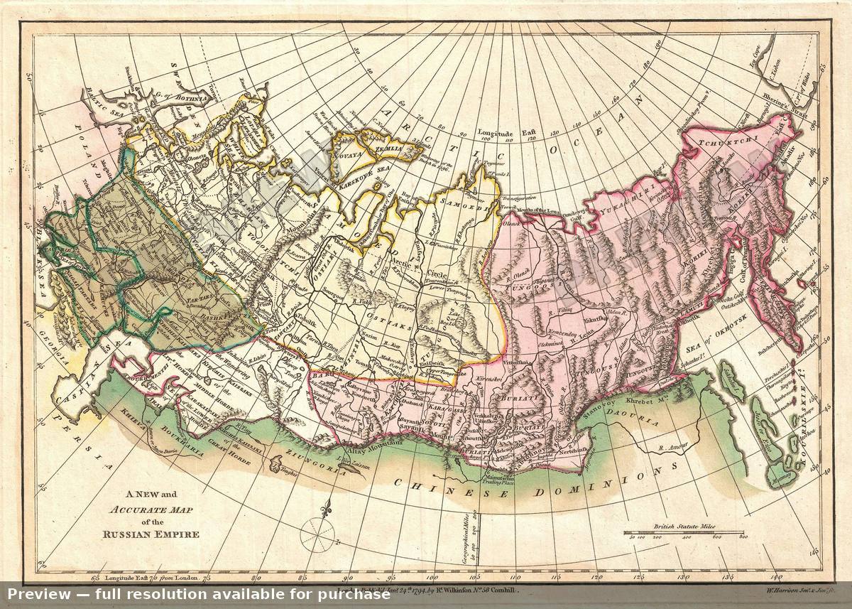 Antique map: Russian Empire, 1794