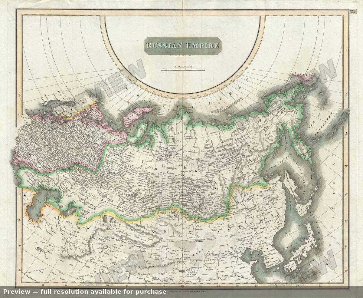 Antique map: Russian Empire 2, 1814