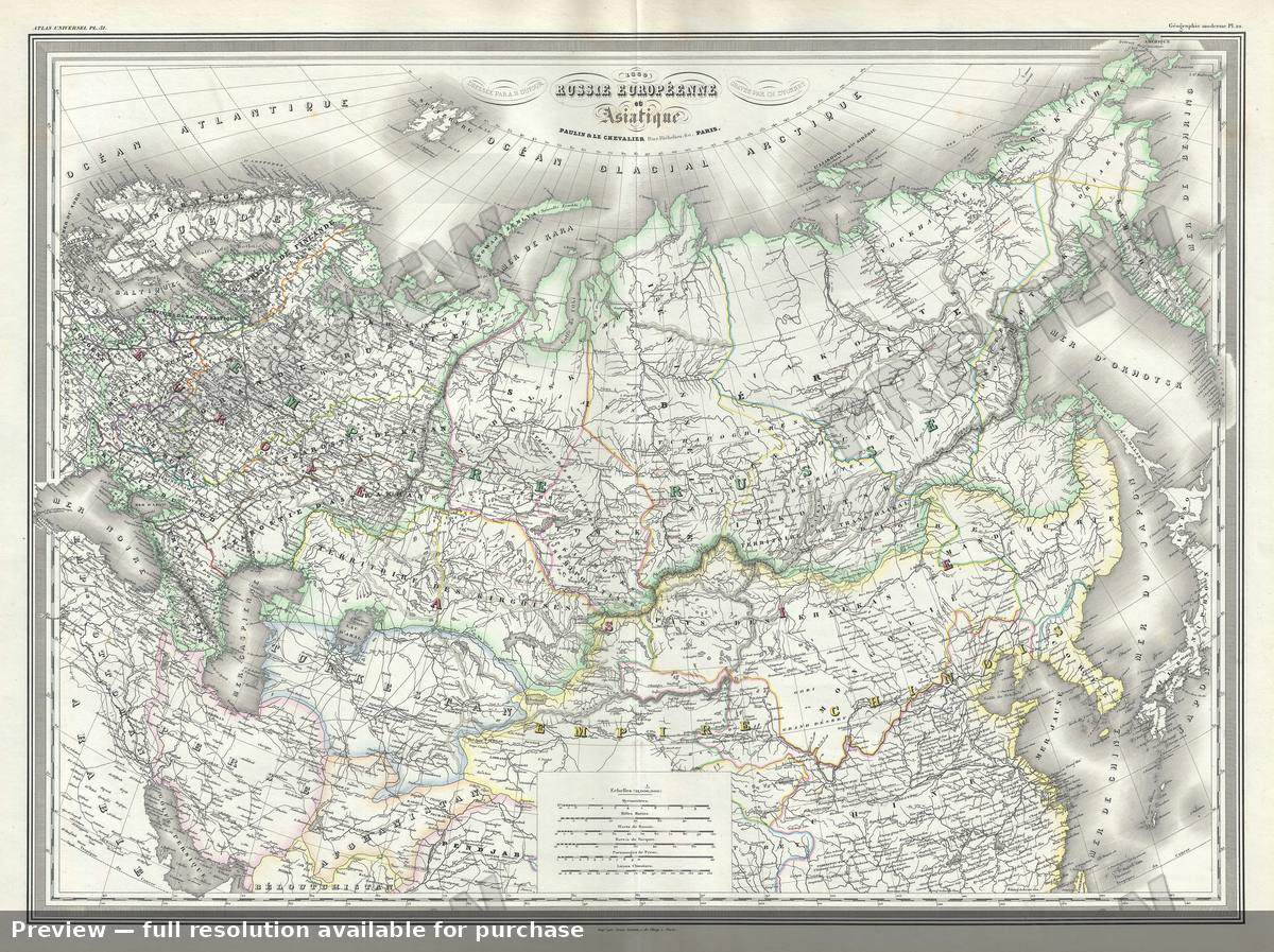 Antique map: Russie Europeenee Asiatique, 1860