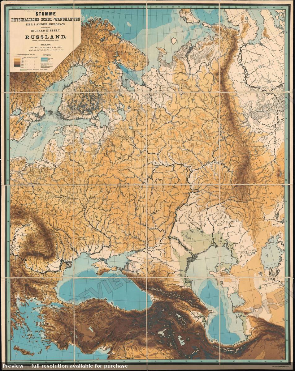 Antique map: Russland Topo, 1888, 1888