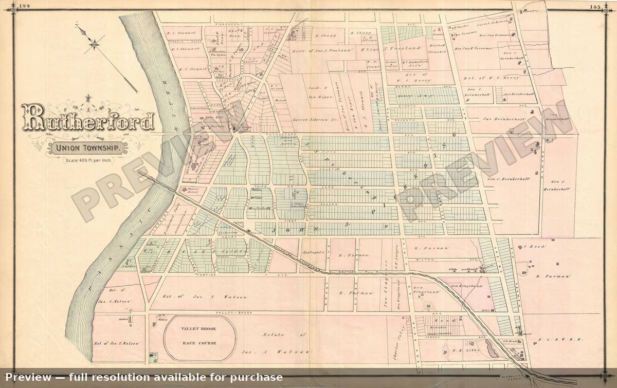 Antique map: Rutherford South, 1876