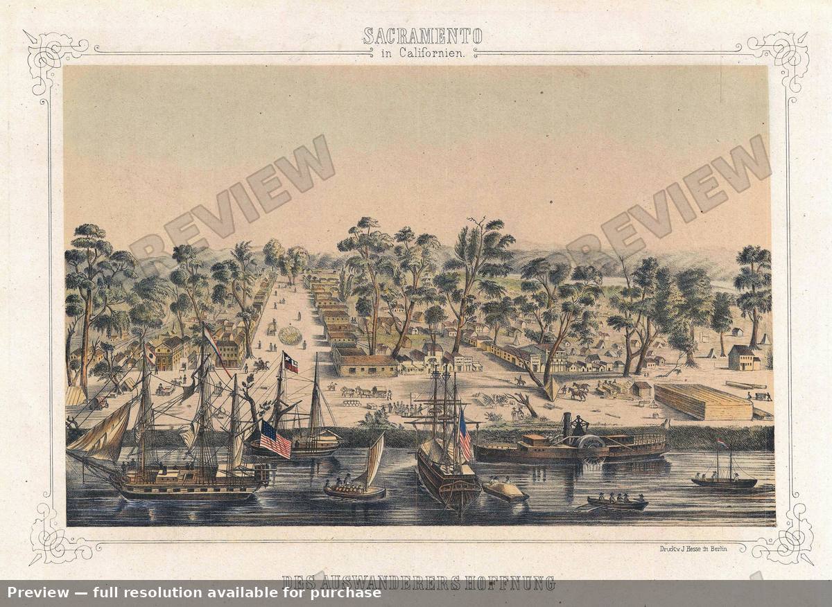 Antique map: Sacramento, 1850, 1850