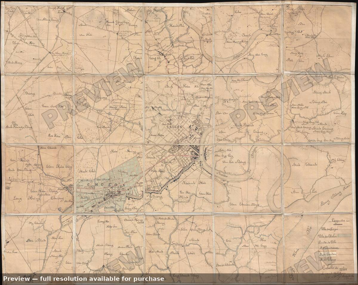 Antique map: Saigon, 1902