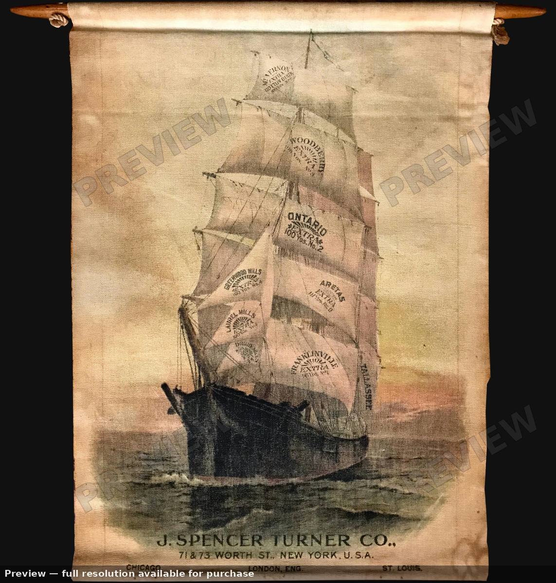 Antique map: Sail Cloth Advert, 1910, 1910