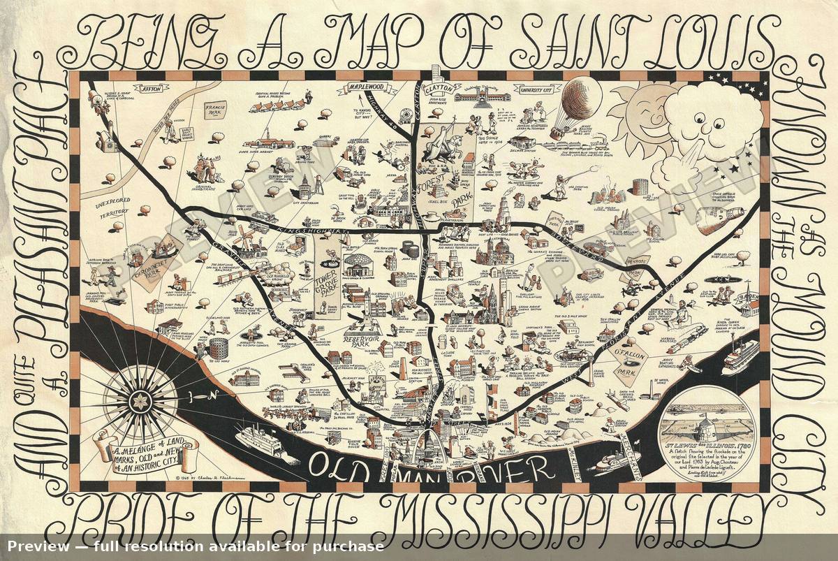 Antique map: Saint Louis, 1965, 1965