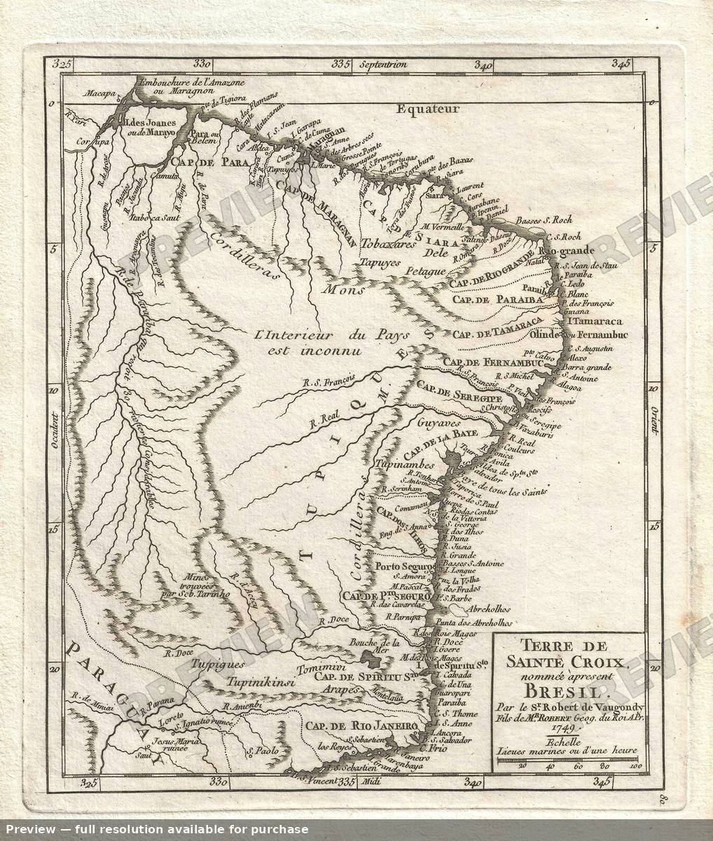 Antique map: Sainte Croix, 1749, 1749