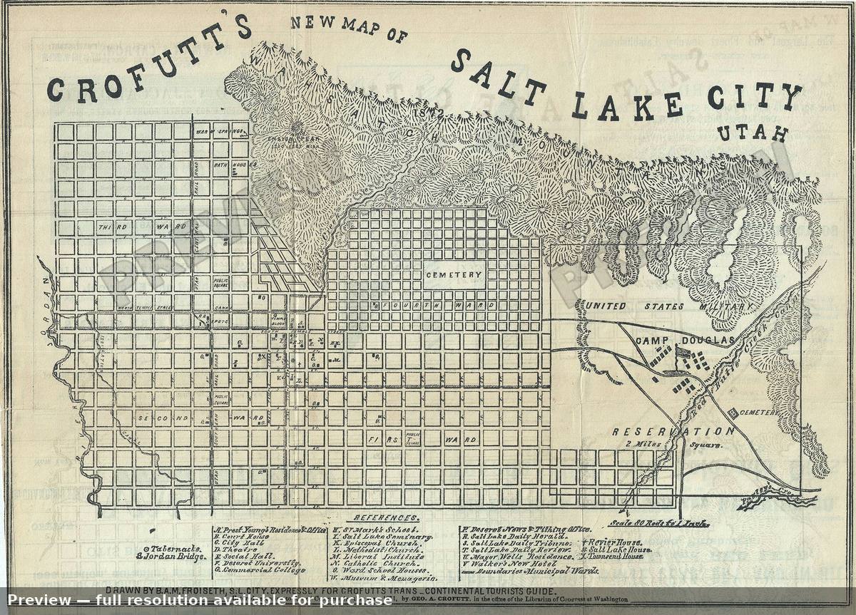 Antique map: Salt Lake City, 1871