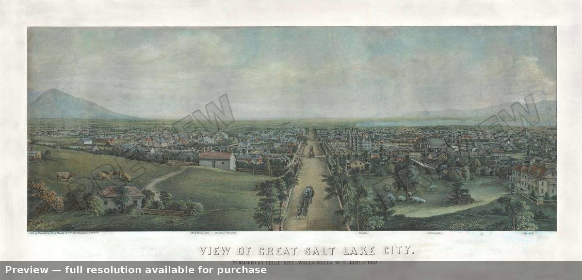 Antique map: Salt Lake City, 1867, 1867
