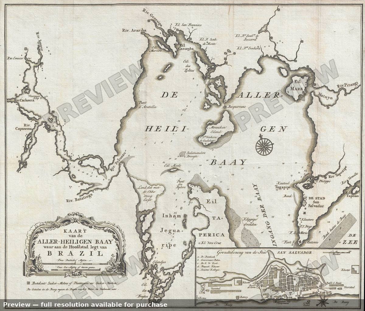 Antique map: Salvador, 1767, 1767