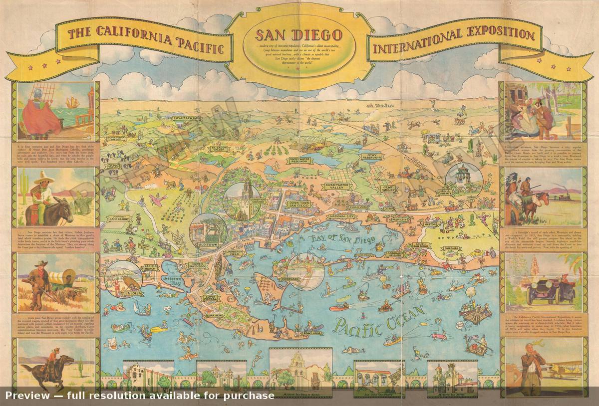 Antique map: San Diego, 1935, 1935