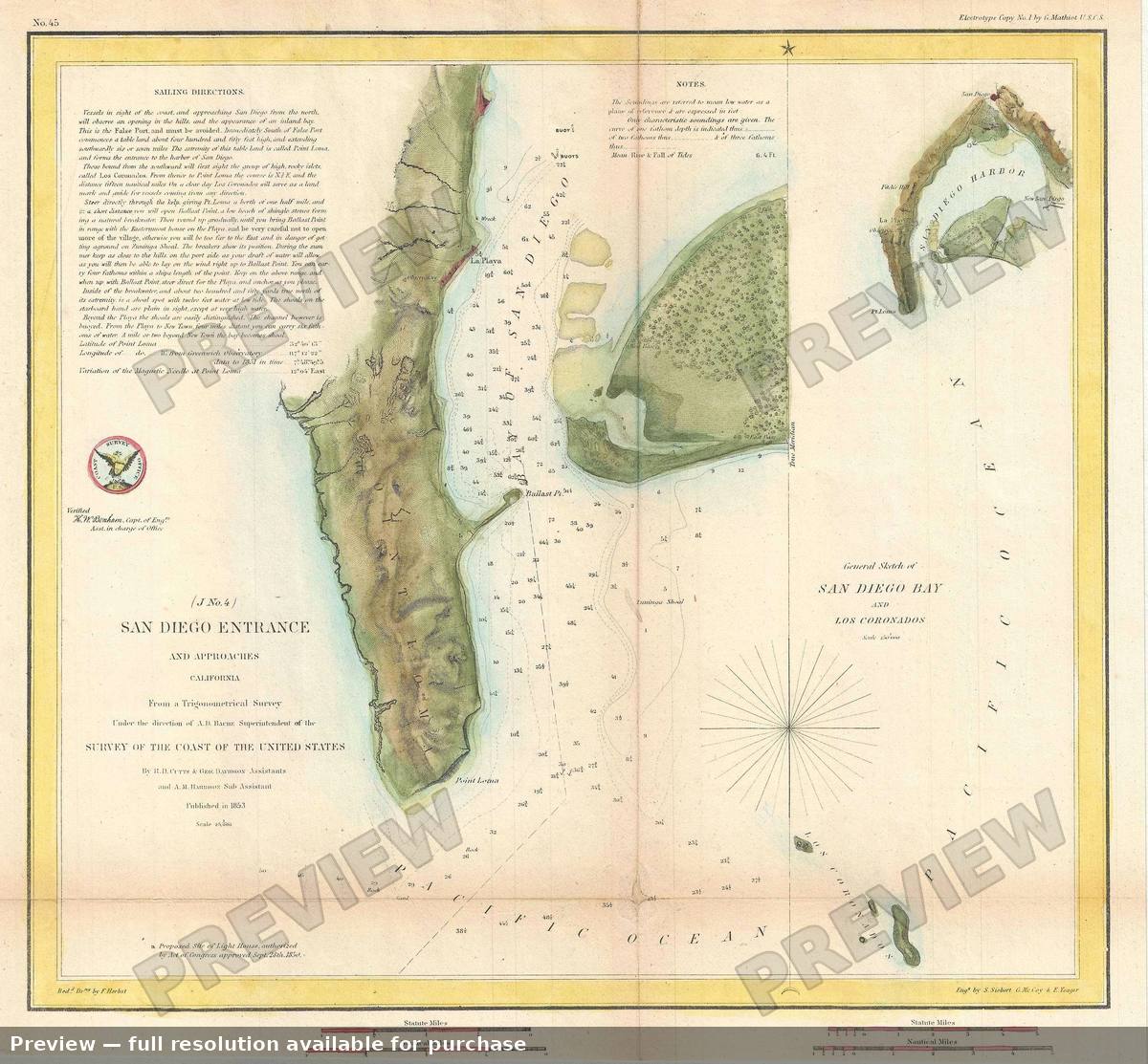 Antique map: San Diego 2, 1853, 1853
