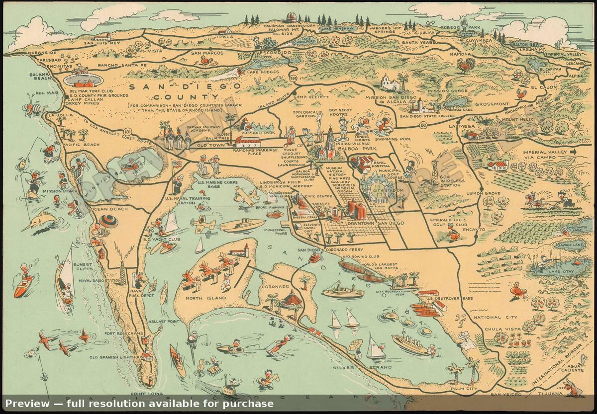 Antique map: San Diego County, 1935, 1935