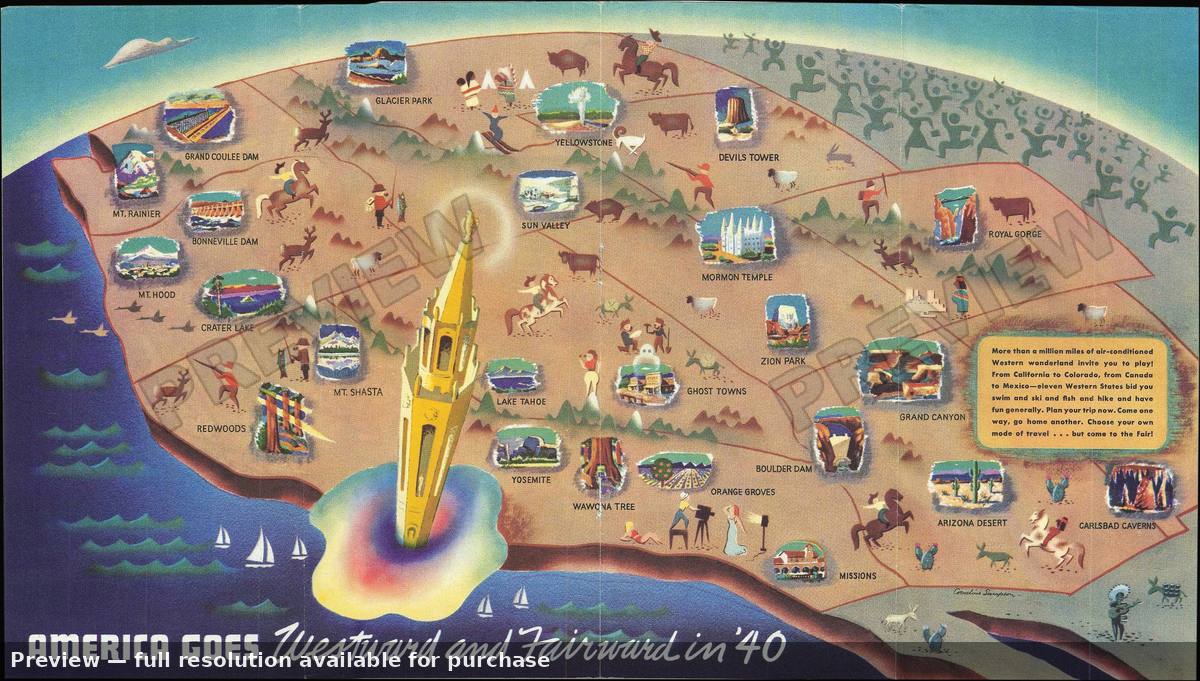 Antique map: San Fran Worlds Fair, 1940