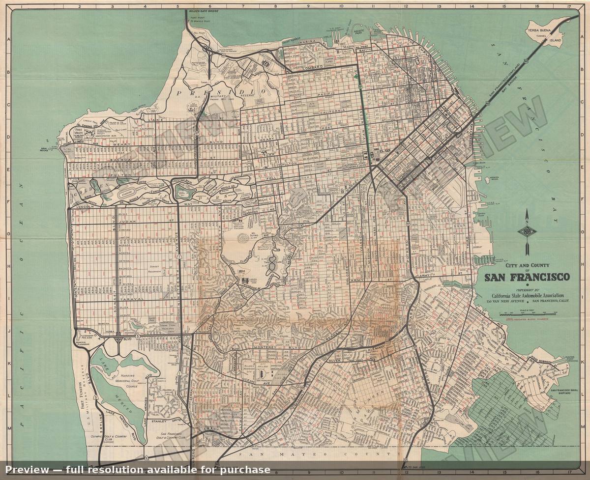 Antique map: San Francisco, 1930, 1930