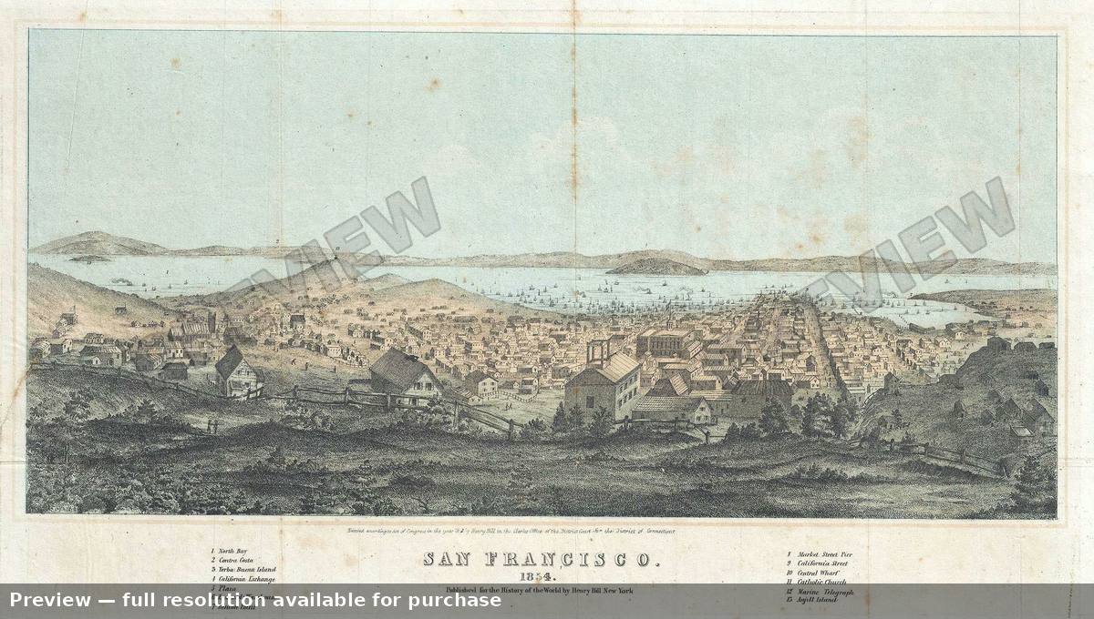 Antique map: San Francisco, 1854