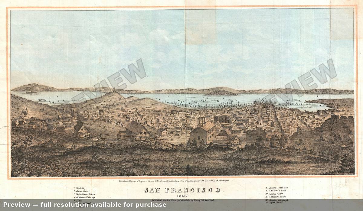 Antique map: San Francisco, 1858