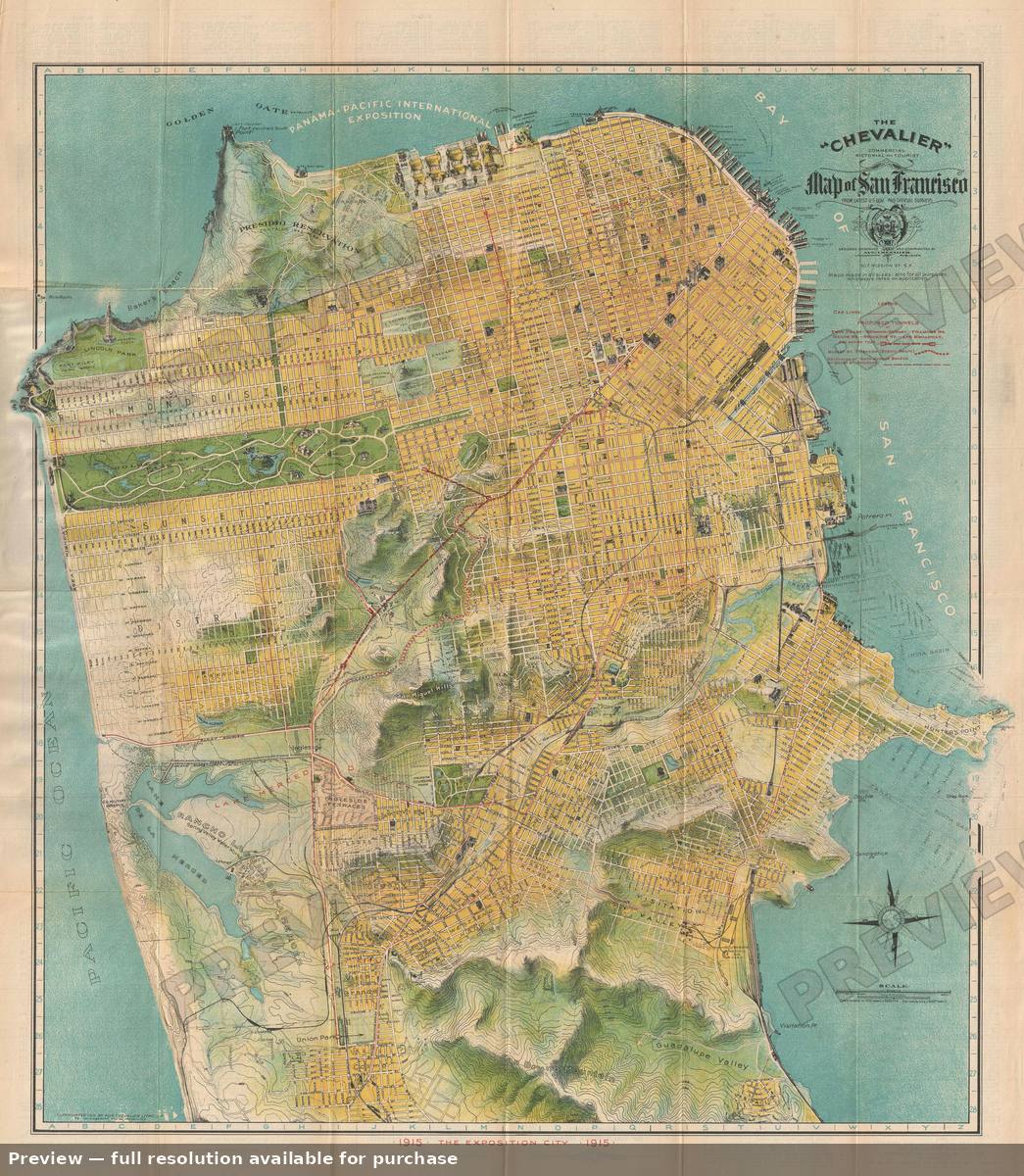 Antique map: San Francisco, 1915, 1915