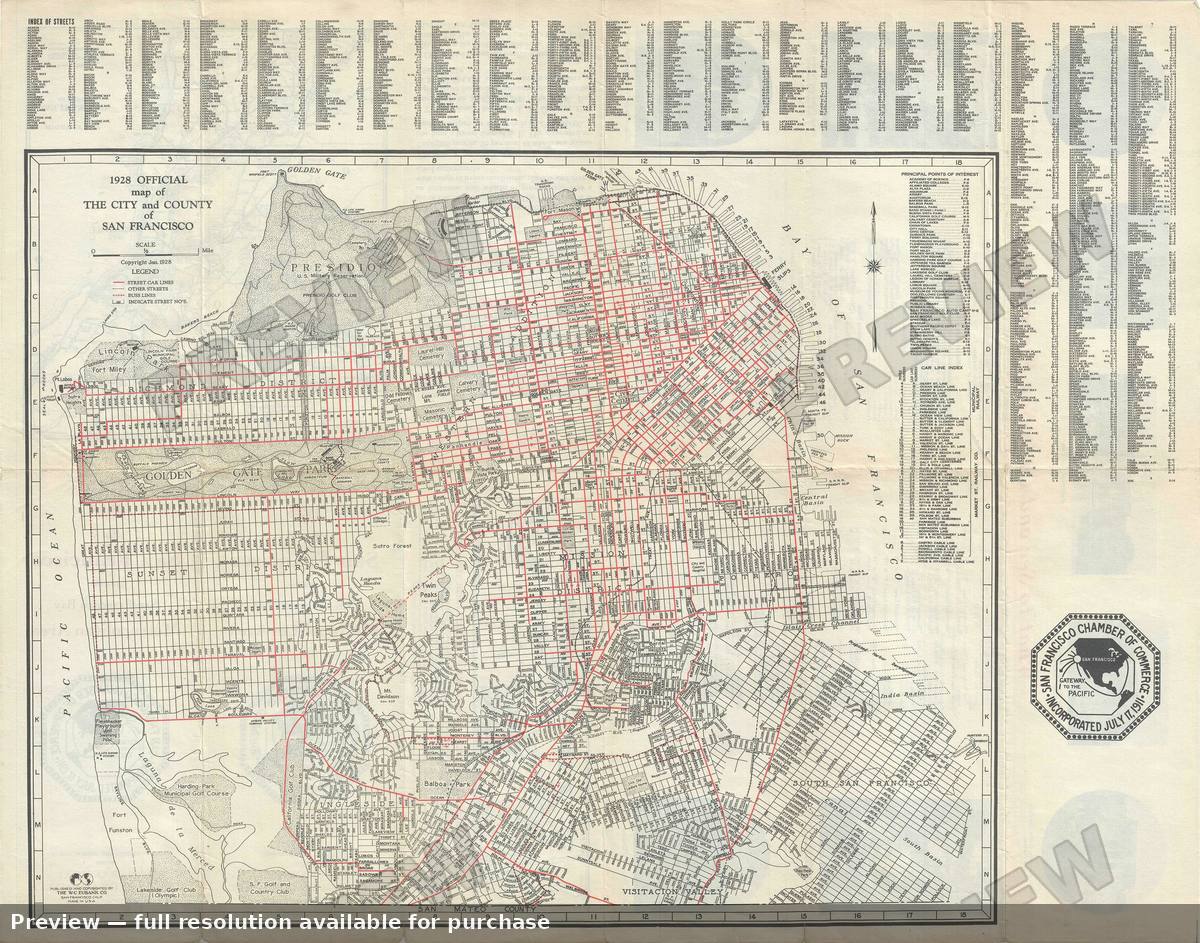 Antique map: San Francisco, 1928, 1928