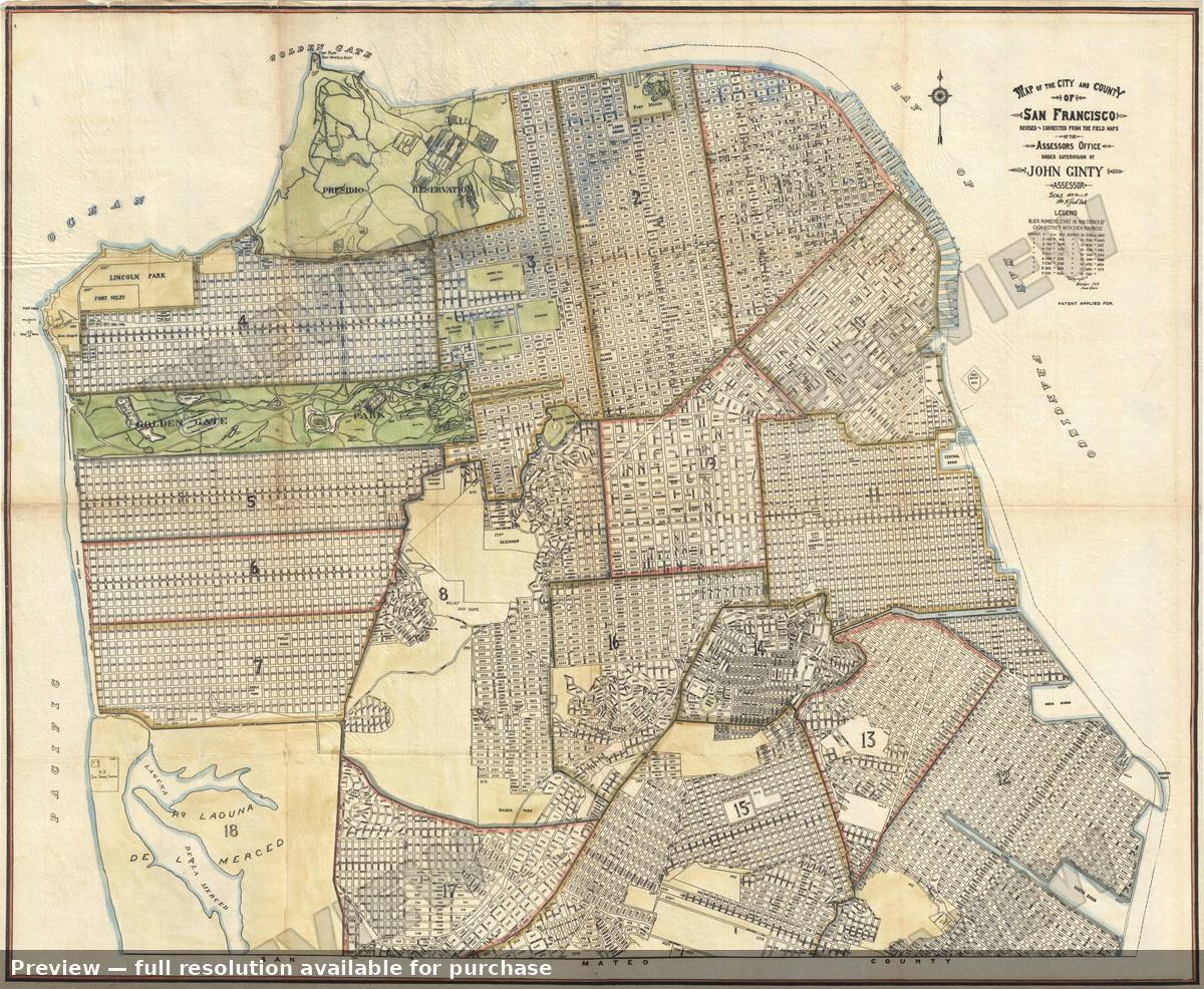 Antique map: San Francisco, 1913, 1913