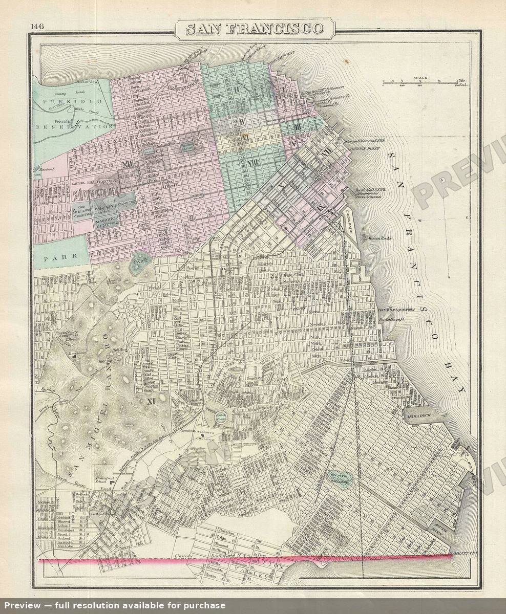 Antique map: San Francisco, 1878