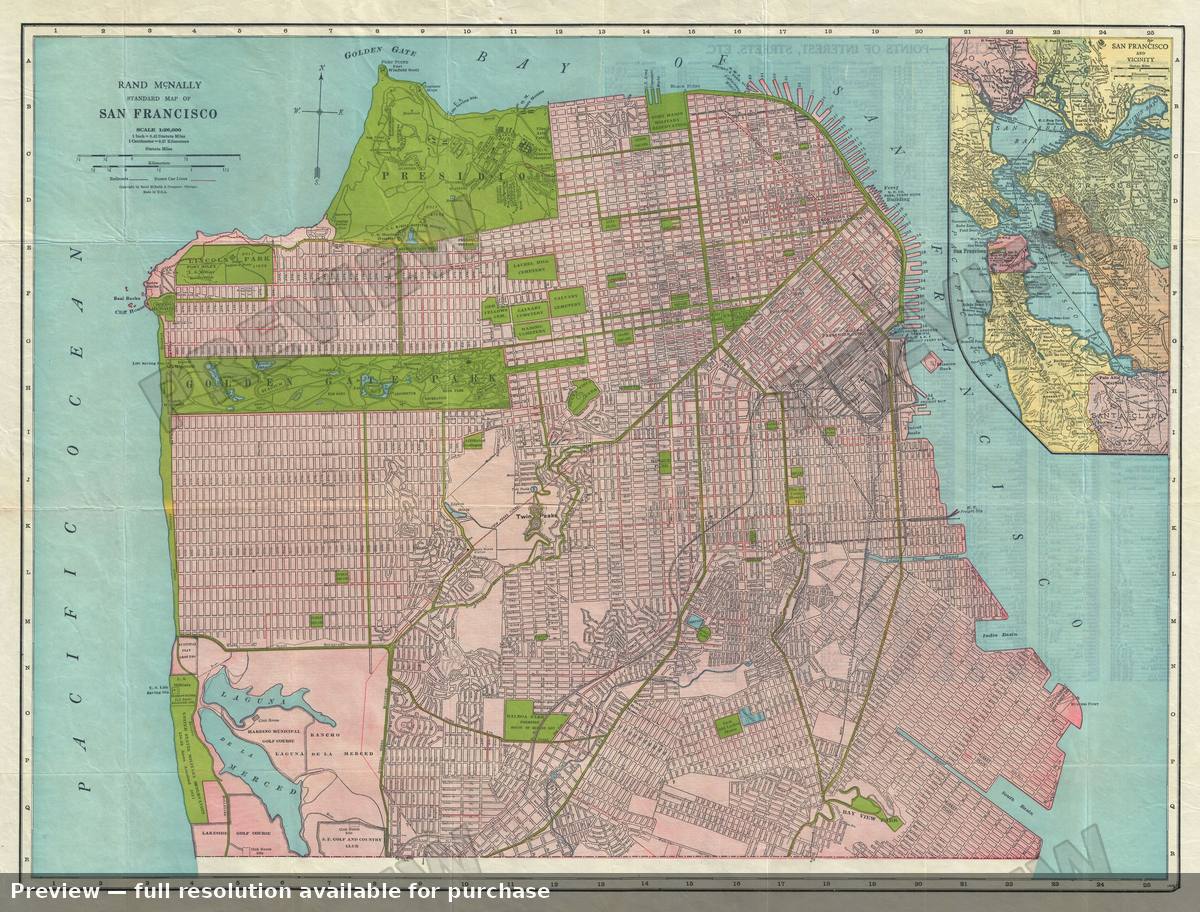Antique map: San Francisco