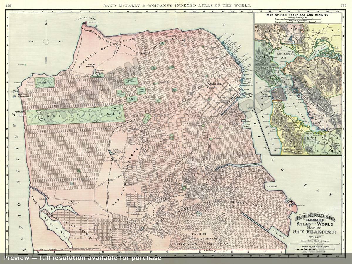 Antique map: San Francisco, 1893, 1893