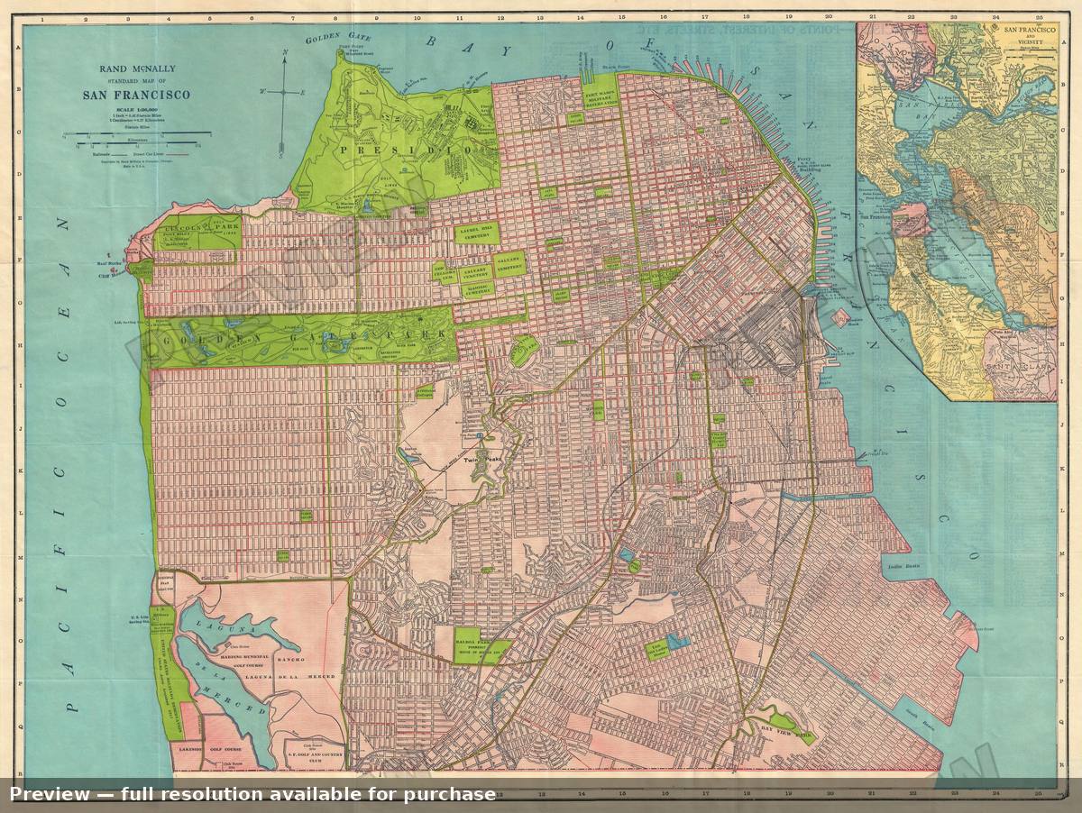 Antique map: San Francisco, 1927, 1927
