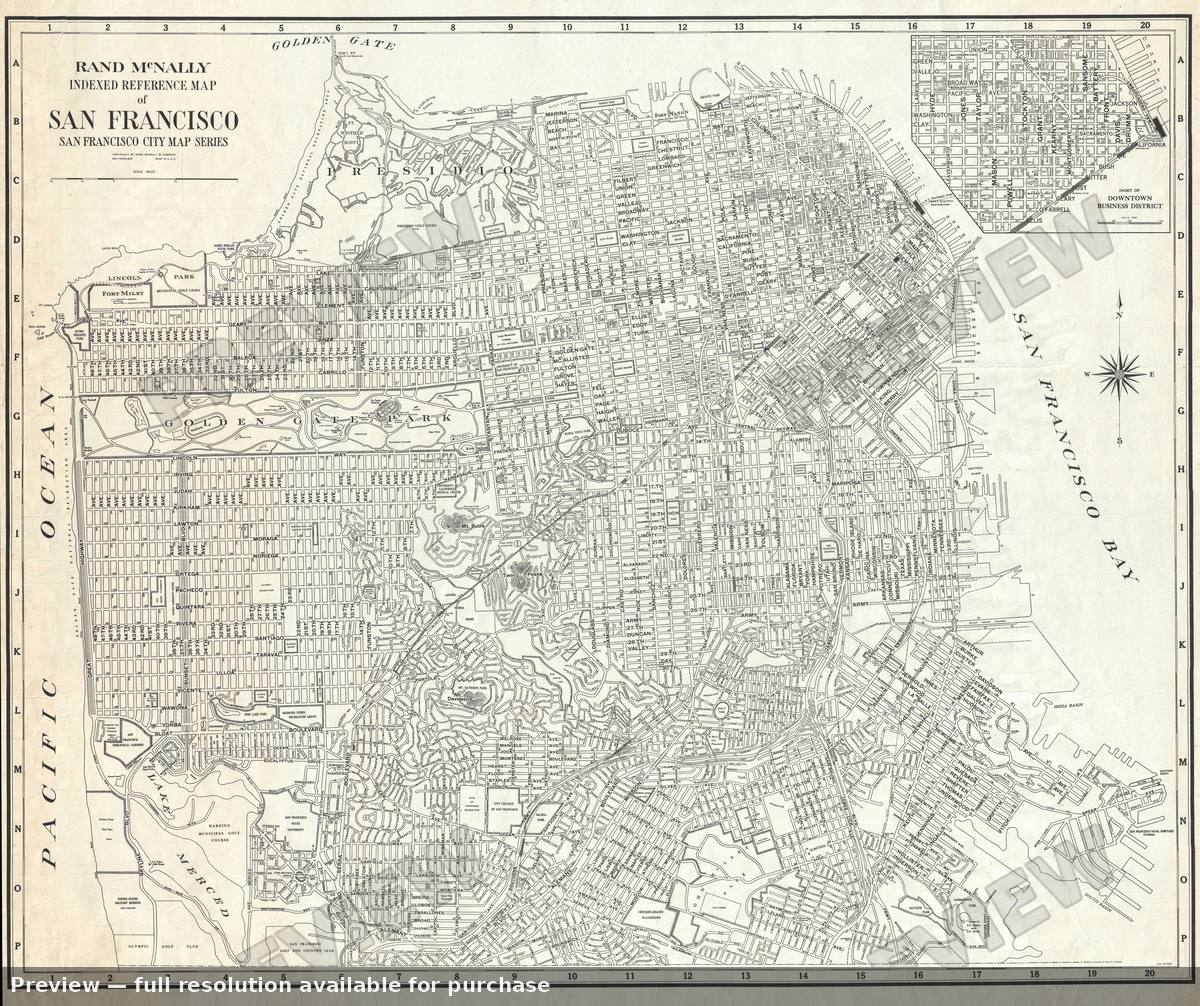 Antique map: San Francisco, 1960, 1960