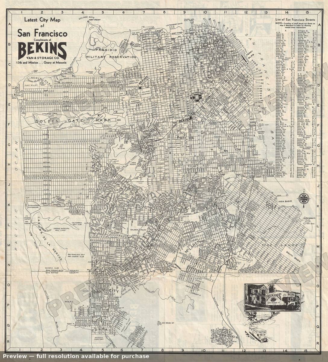 Antique map: San Francisco 2, 1930, 1930