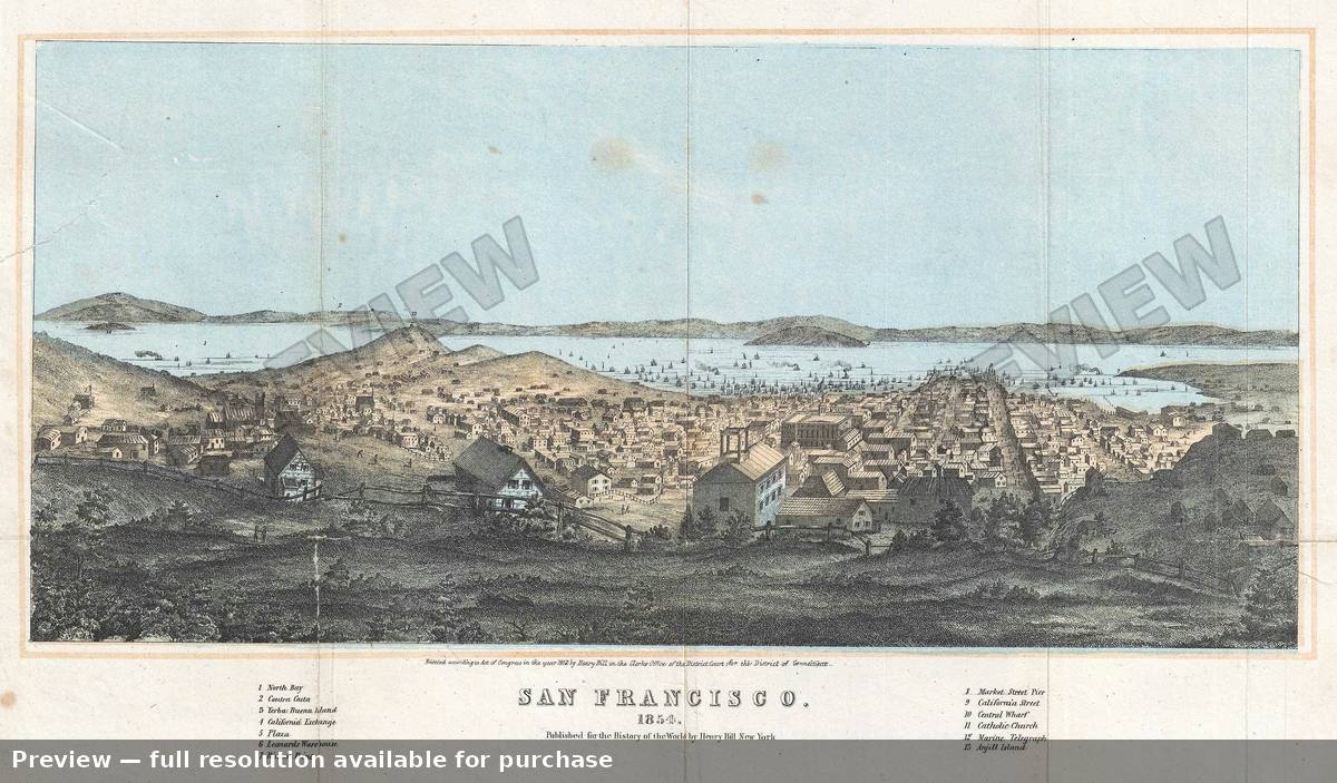 Antique map: San Francisco 2, 1854