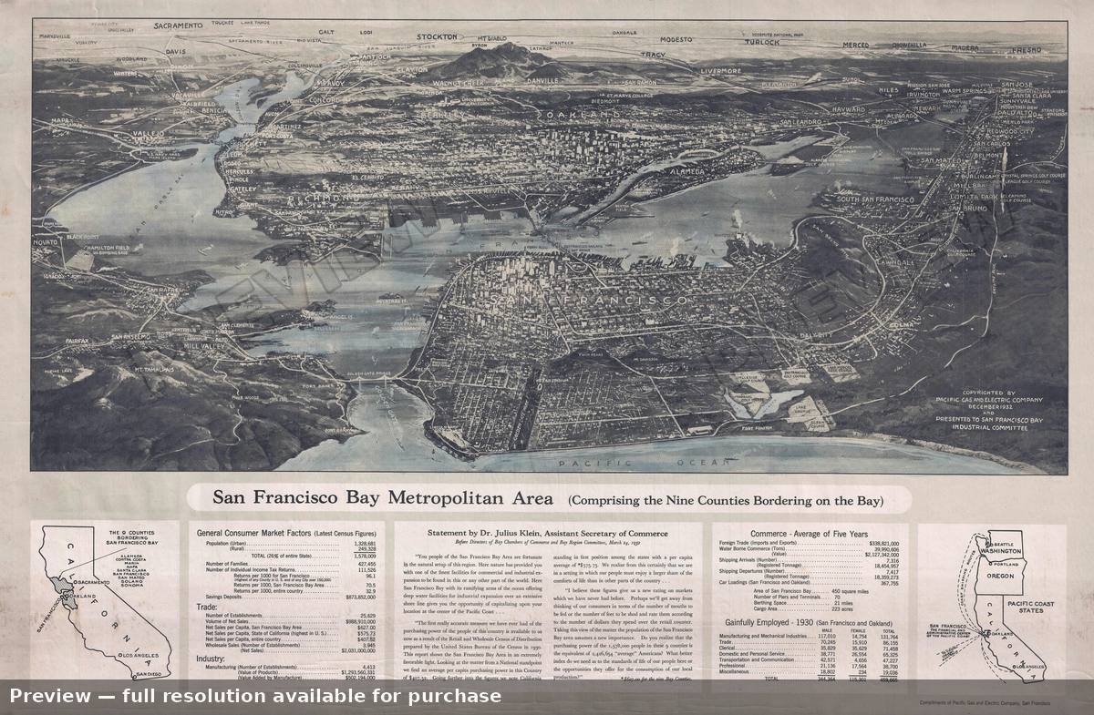 Antique map: San Francisco 2, 1932, 1932