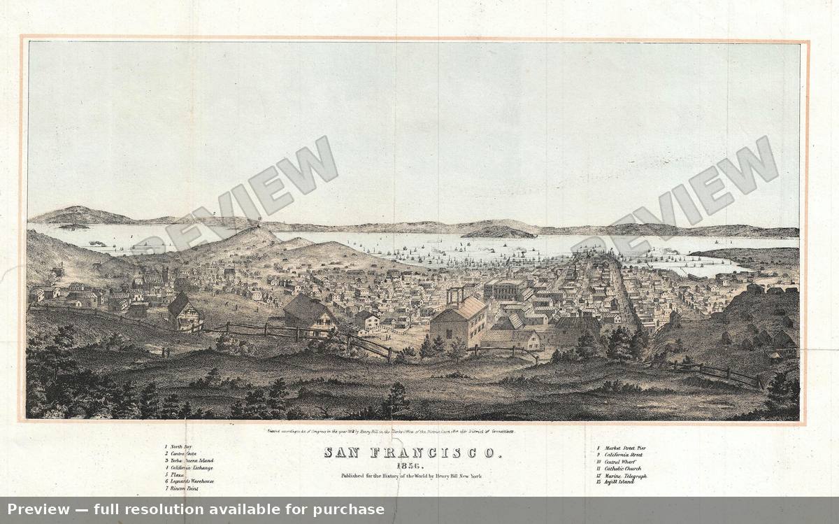 Antique map: San Francisco 3, 1858