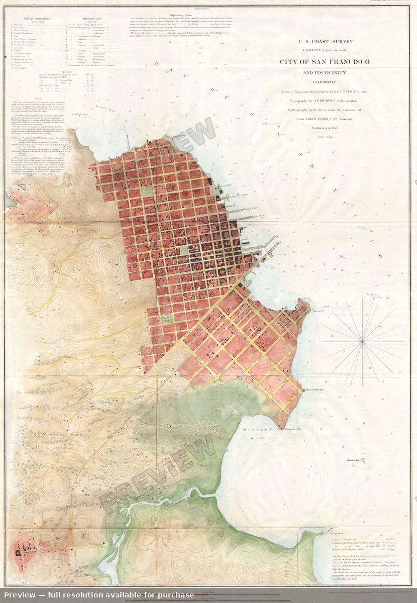 Antique map: San Francisco 3, 1853, 1853