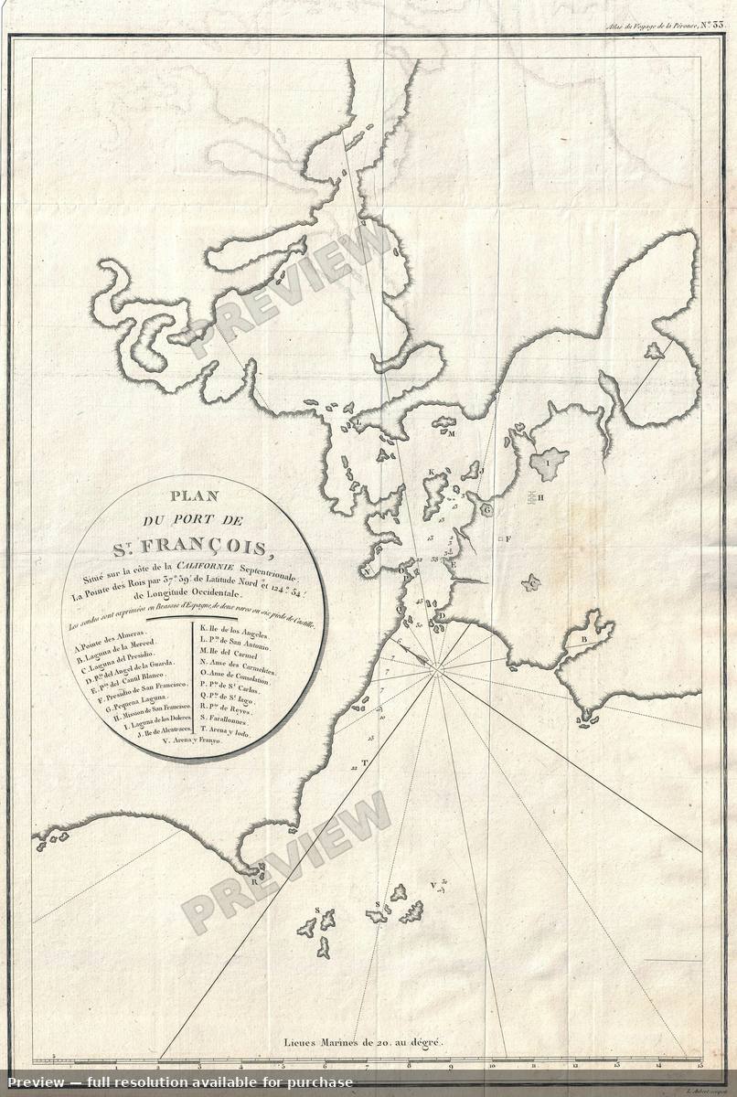 Antique map: San Francisco Bay, 1797