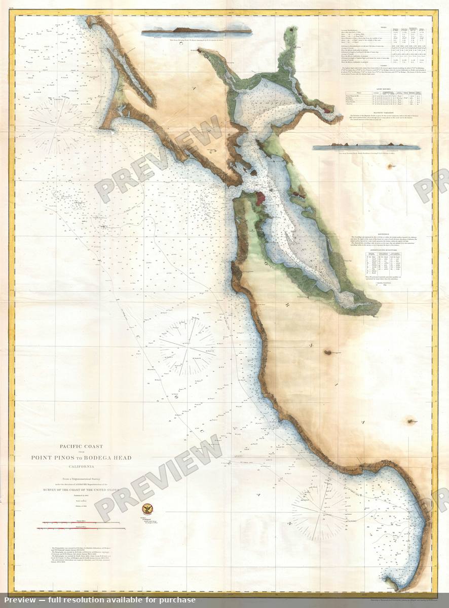 Antique map: San Francisco Bay, 1866, 1866