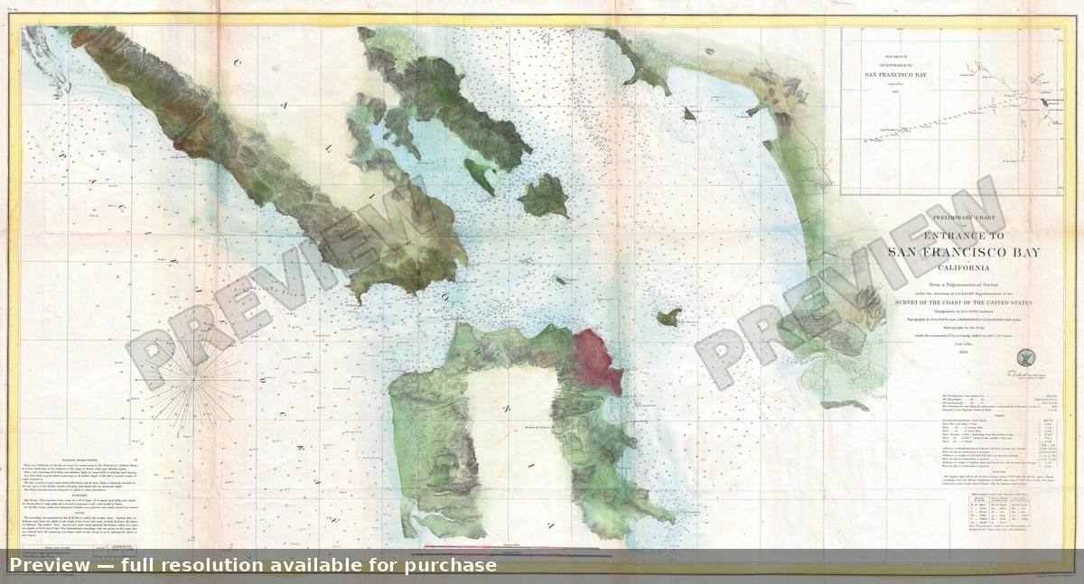 Antique map: San Francisco Bay Entrance, 1856, 1856