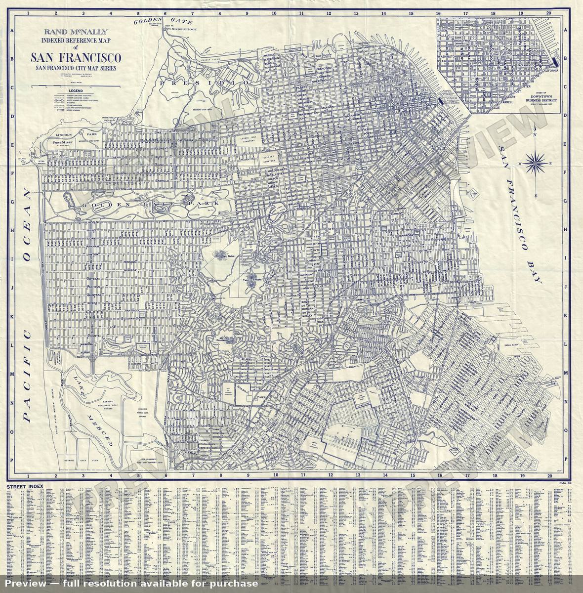 Antique map: San Francisco City, 1940, 1940